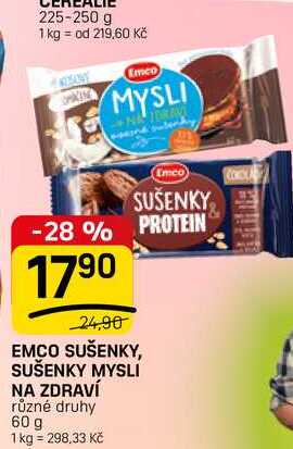 EMCO SUŠENKY, SUŠENKY MYSLI NA ZDRAVÍ různé druhy 60 g 