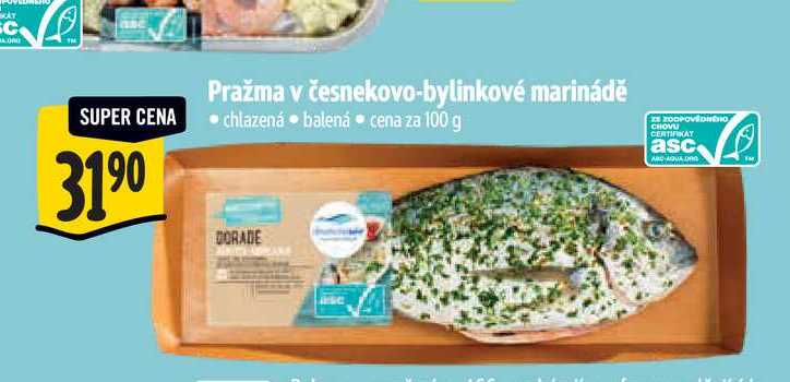  Pražma v česnekovo-bylinkové marinádě  100 g