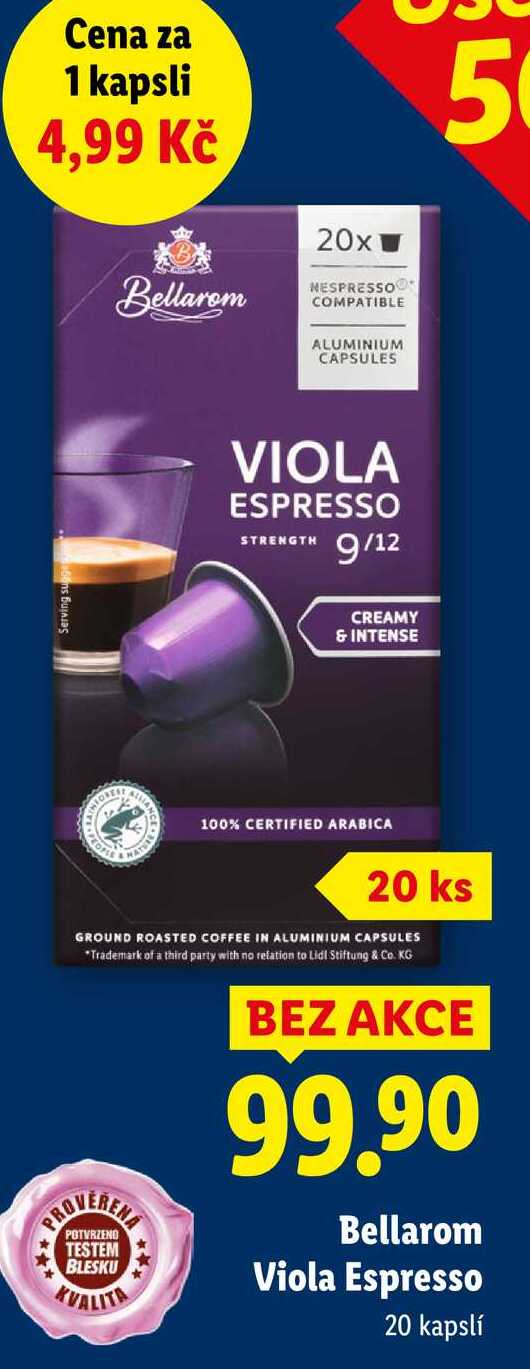 Bellarom Viola Espresso, 20 kapslí