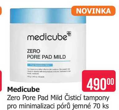 Medicube Zero Pore Pad Mild Čisticí tampony pro minimalizaci pórů jemné 70 ks 