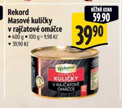 Rekord Masové kuličky v rajčatové omáčce 400 g 