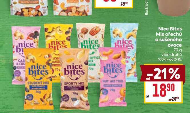 Nice Bites Mix ořechů a sušeného ovoce 70 g 