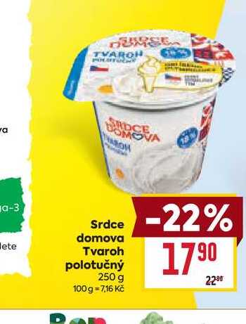 Srdce domova Tvaroh polotučný 250 g