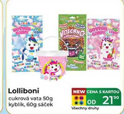 Lolliboni cukrová vata 50g kyblík, 60g sáček