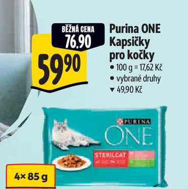 Purina ONE Kapsičky pro kočky, 4x 85 g