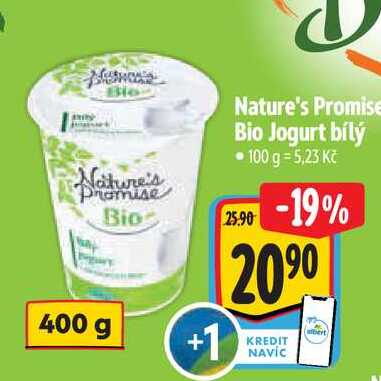 Nature's Promise Bio Jogurt bílý, 400 g