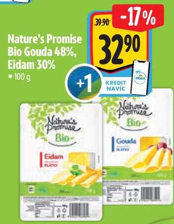 Nature's Promise Bio Gouda 48%, Eidam 30%, 100 g