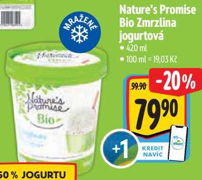 Nature's Promise Bio Zmrzlina jogurtová, 420 ml