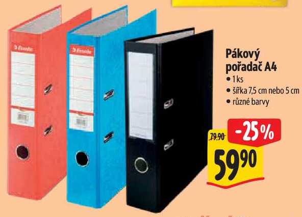 Pákový pořadač A4 