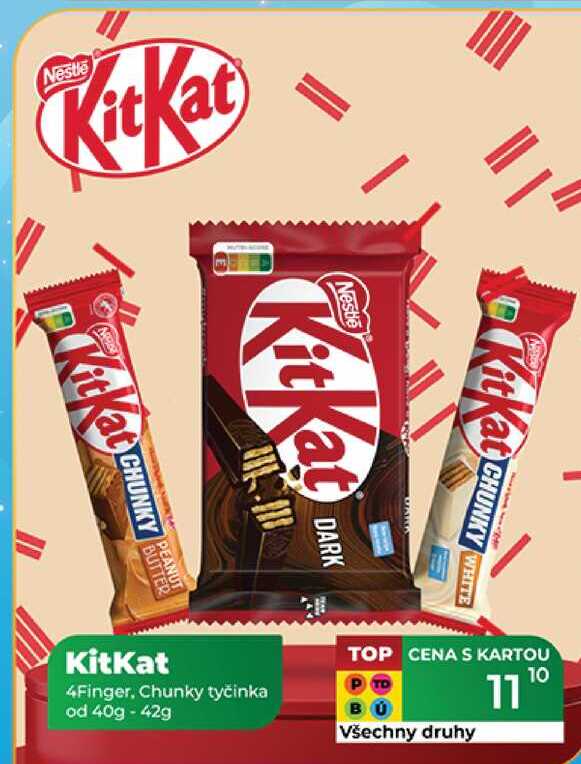 KitKat 4Finger, Chunky tyčinka od 40g - 42g   v akci