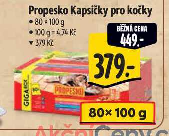 Propesko Kapsičky pro kočky, 80x 100 g 
