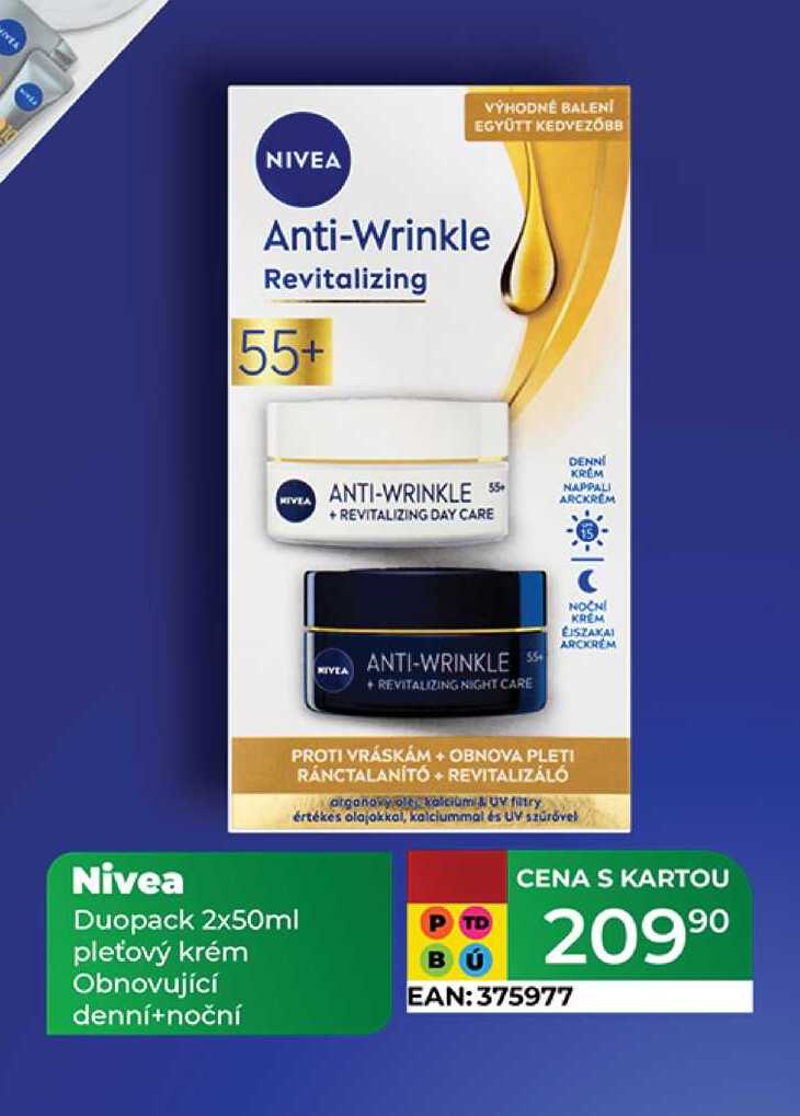 Nivea Duopack 2x50ml pleťový krém Obnovující denní+noční