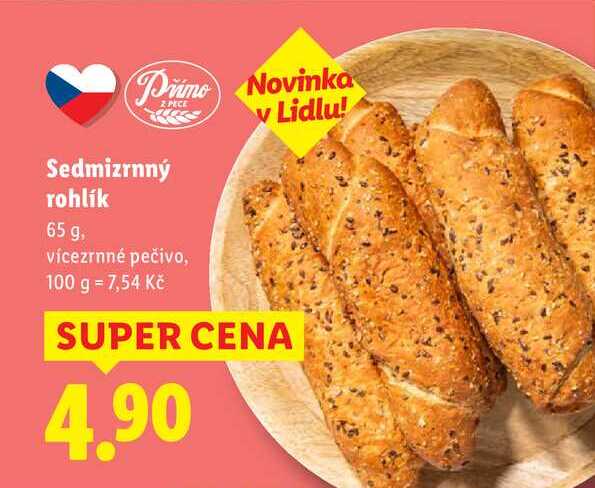 Sedmizrnný rohlík, 65 g