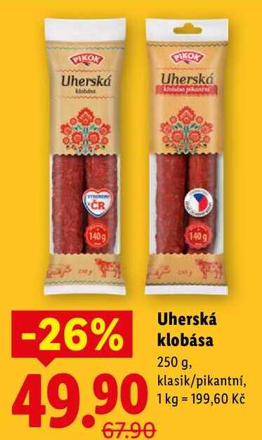 Uherská klobása, 250 g