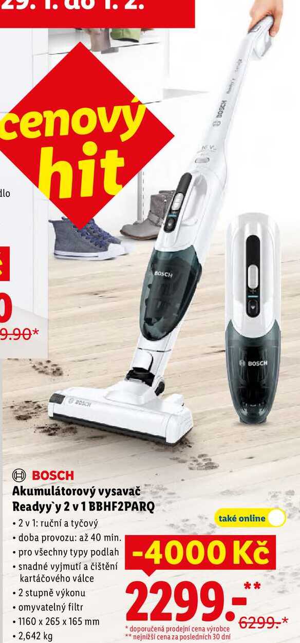 Akumulátorový vysavač Readyy y 2 v 1 BBHF2PARQ