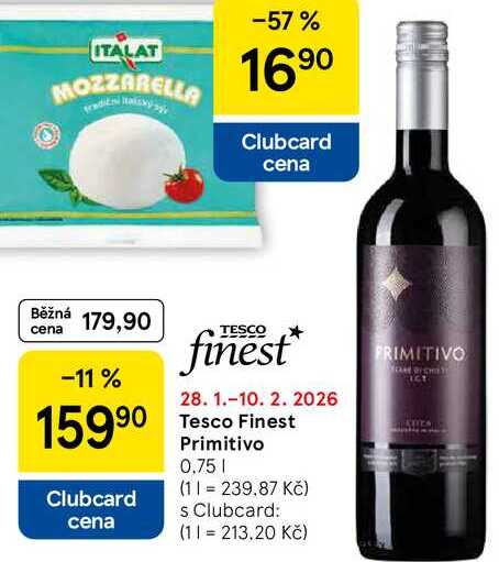Tesco Finest Primitivo, 0.75 l 