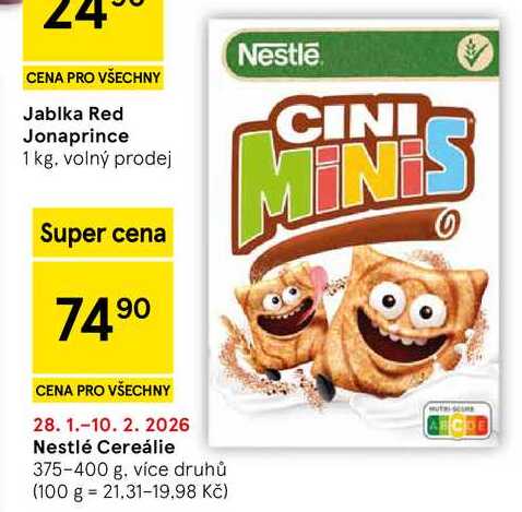 Nestlé Cereálie, 375-400 g, více druhů 