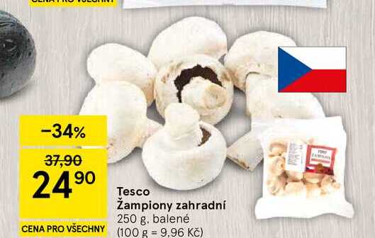 Tesco Žampiony zahradní, 250 g 