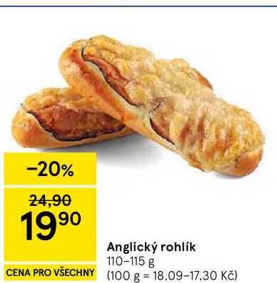 Anglický rohlík, 110-115 g  