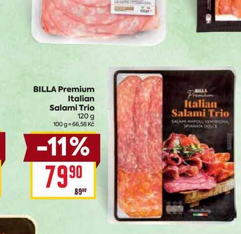 BILLA Premium Italian Salami Trio 120 g 