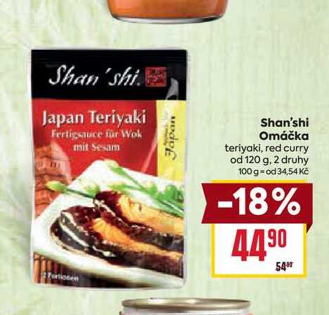 Shan'shi Omáčka teriyaki, red curry od 120 g