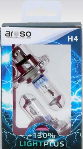Autožárovky Aroso Deutschland Light Plus H4 12V 60/55W P43t sada 2ks - svítivost plus 130%