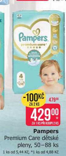 Pampers Premium Care dětské pleny, 50-88 ks 