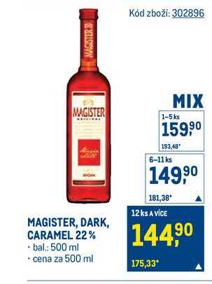 MAGISTER, DARK, CARAMEL 22% 500 ml