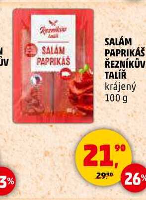 SALÁM N PAPRIKÁŠ ŘEZNÍKŮV TALÍŘ, 100 g