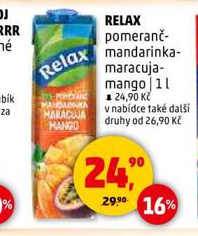 RELAX pomeranč-mandarinka-maracuja-mango, 1 l