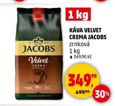 KÁVA VELVET CREMA JACOBS zrnková, 1 kg 