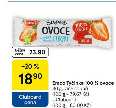 Emco Tyčinka 100 % ovoce, 30 g, více druhů 