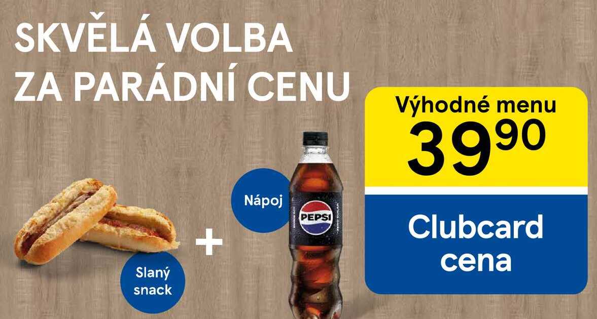  Výhodné menu, slaný snack plus nápoj 