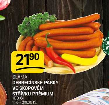 DEBRECÍNSKÉ PÁRKY VE SKOPOVÉM STŘÍVKU PRÉMIUM 100 g