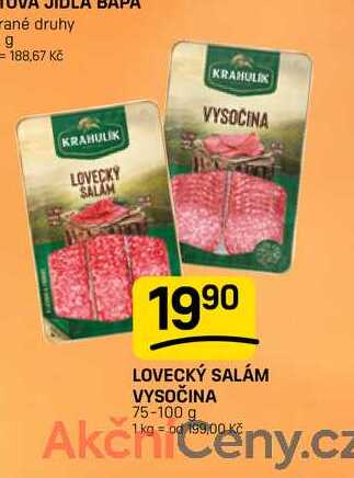 LOVECKÝ SALÁM, VYSOČINA 75-100 g