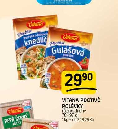 VITANA POCTIVÉ POLÉVKY různé druhy 78-97 g 