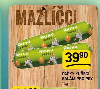 PAPKY KUŘECÍ SALÁM PRO PSY 1 kg 