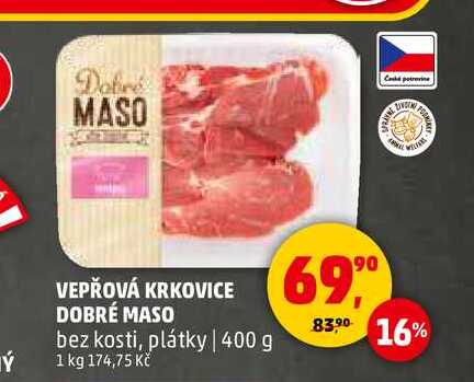 VEPŘOVÁ KRKOVICE DOBRÉ MASO, 400 g