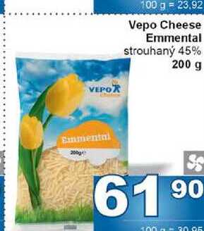 Vepo Cheese Emmental strouhaný 45% 200 g