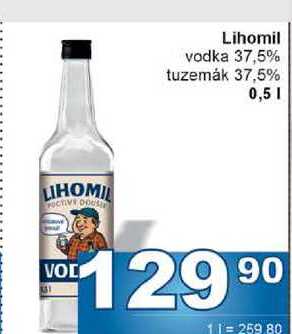 Lihomil vodka 37,5% 0,5l