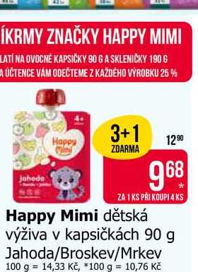 Happy Mimi dětská výživa v kapsičkách 90 g 