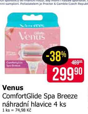 Venus ComfortGlide Spa Breeze náhradní hlavice 4 ks