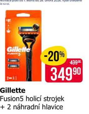 Gillette Fusion5 holicí strojek + 2 náhradní hlavice 
