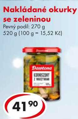 Nakládané okurky se zeleninou, 520 g 