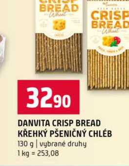 DANVITA CRISP BREAD KŘEHKÝ PŠENIČNÝ CHLÉB 130 g vybrané druhy