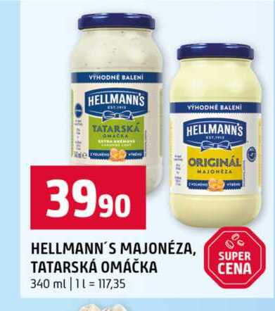 HELLMANN'S MAJONÉZA, TATARSKÁ OMÁČKA 340 ml