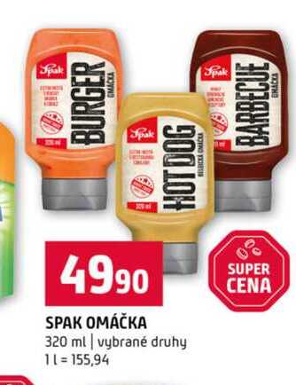 SPAK OMÁČKA 320 ml vybrané druhy