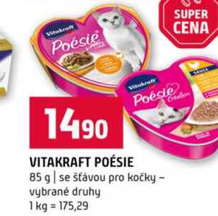 VITAKRAFT POÉSIE 85 g se šťávou pro kočky vybrané druhy