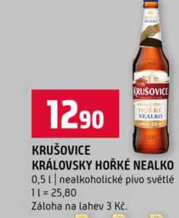 KRÁLOVSKY HOŘKÉ NEALKO 0,5l nealkoholické pivo světlé 