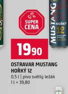 OSTRAVAR MUSTANG HOŘKÝ 12 0,5l pivo světlý ležák  